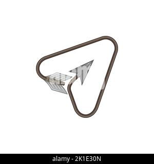 Vector Design of Curved Arrow with Cursor Shape Stock Vector