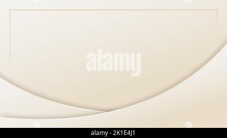 Abstract template 3D elegant white curved shape with decoration frame on clean background luxury style. Vector illustration Stock Vector