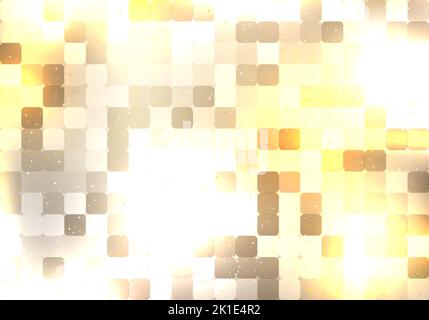 Abstract brown or golden geometric squares mosaic pattern with dust lighting effect background. Vector illustration Stock Vector