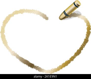 Crayon Texture Heart-Shaped Frame Isolated On A White Background. Valentine’s Day Concept Illustration. Stock Vector