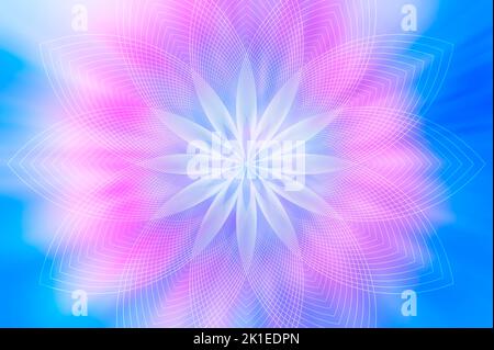 abstract artistic colorful background in pink and blue colors and in shape of a star or a flower Stock Photo