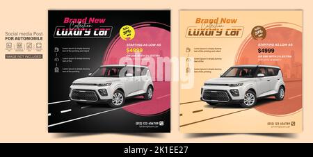 Car or automobile social media post banner template Stock Vector