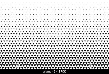 Geometric pattern of black triangles on a white background.Seamless in one direction. A variant with medium attenuation.Radial method.29 figures in hi Stock Vector