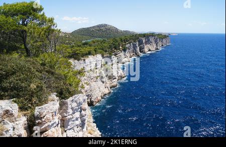 Cliffs on Kornati Island - Adriatic Sea - Croatia Stock Photo