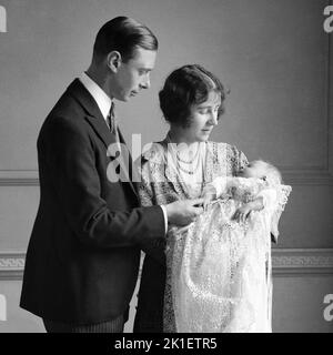 File photo dated 01/05/1926 of the Queen Mother (then the Duchess of York) with her husband, King George VI (then the Duke of York), and their daughter Princess Elizabeth (now Queen Elizabeth II) at her christening. Issue date: Sunday September 18, 2022.. Photo credit should read: PA Wire Stock Photo