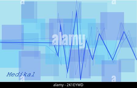 medical background squares and heartbeats vector minimal Stock Vector