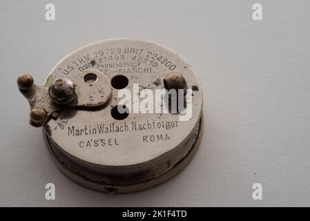 Vintage Medical stethoscope or phonendoscope on white background. Stock Photo