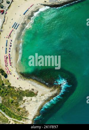 Aerial view of Caraballeda de la Costa coastline, Vargas State, Venezuela, Stock Photo
