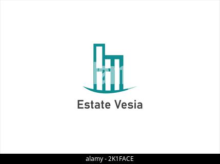 real estate company logo design Stock Vector
