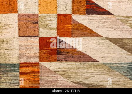 Retro carpet texture with hand-made geometric pattern Stock Photo