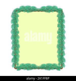 Frame from Christmas tree branches of spruce vector illustration Stock Vector
