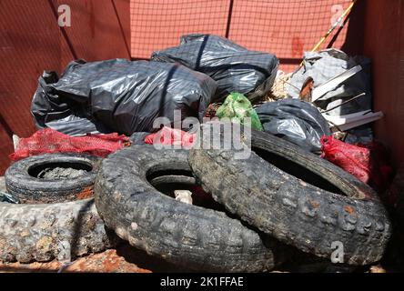 As part of the Blue Adriatic project  EMEDEA association in partnership with the Development Agency of the Sibenik-Knin County organized the first ecological action of cleaning the undersea under the Morinje bridge, in Sibenik, Croatia, on September 18, 2022 Photo: Dusko Jaramaz/PIXSELL Stock Photo