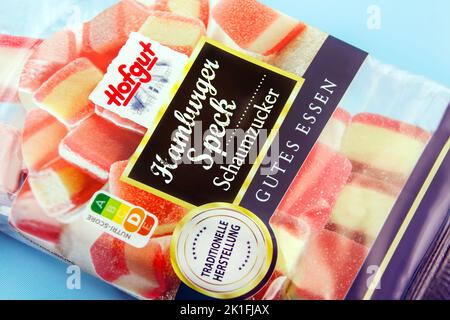 Hamburger Speck und Verpackung von Hofgut Stock Photo