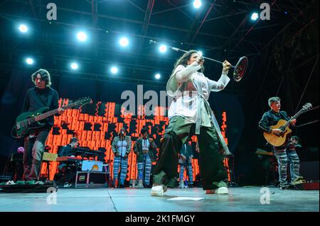 Pisa, Italy. 17th Sep, 2022. ELISA TOFFOLI performs in Piazza dei Cavalieri in Pisa with her back to the future tour. In the photo Elisa Toffoli Credit: Stefano Dalle Luche/Alamy Live News Stock Photo