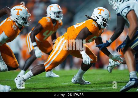 September 17, 2022: Jordan Phillips #50 of the Tennessee Volunteers during the NCAA football game between the University of Tennessee Volunteers and the University of Akron Zips at Neyland Stadium in Knoxville TN Tim Gangloff/CSM Stock Photo