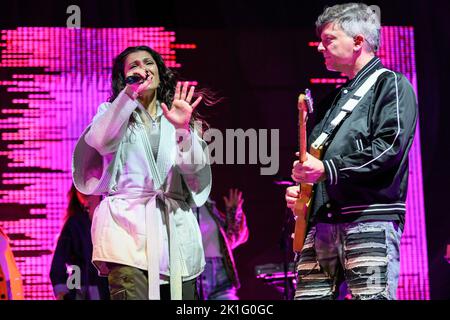 September 17, 2022, Pisa, Pisa, Italy: Elisa Toffoli performs in Piazza dei Cavalieri in Pisa with her back to the future tour. (Credit Image: © Stefano Dalle Luche/Pacific Press via ZUMA Press Wire) Stock Photo