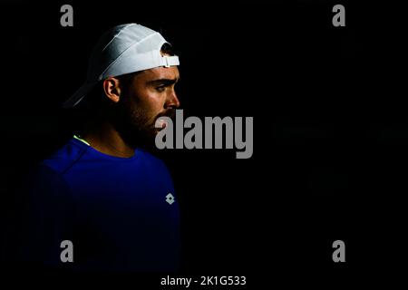 Hamburg, Germany, 15th Sep, 2022. Benjamin Bonzi from France is in action during the 2022 Davis Cup finals in Hamburg, Germany. Photo credit: Frank Mo Stock Photo