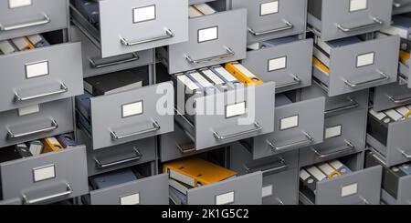 File cabinet full of foders. Storage, organization and administration ...