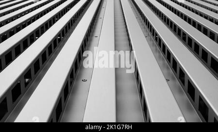 Black and white abstract shot of a building facade Stock Photo