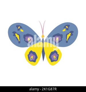 Colorful butterfly. Exotic flying insects. Vector illustration Stock Vector