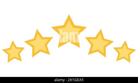 Five 5 star service quality rating, stars customer product rating Stock Vector