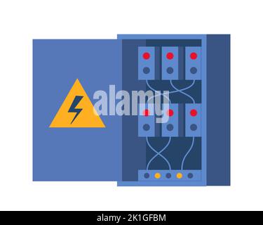 Electrical panel with switches, fuse, contactor, wire, automatic ...