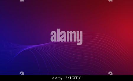 Abstract background curve of data connect for dots and lines on gradient background. Tech intelligence concept. Stock Photo