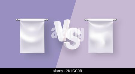 VS screen. Versus sign on divided background. Decorative battle cover with lettering. Stock Vector