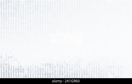 Binary code background by faded ones and zeros. Vector graphic pattern with digital array Stock Vector