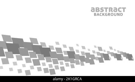 Simple abstraction by grayscale scattered squares on white background. Vector graphic pattern Stock Vector