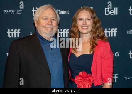 Donald Shebib and Emily Andrews (R) attend the 