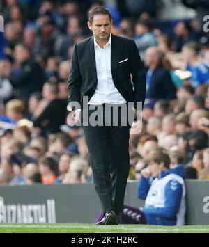 Liverpool, England, 18th September 2022. Frank Lampard manager of Everton  during the Premier League match at Goodison Park, Liverpool. Picture credit should read: Lexy Ilsley / Sportimage Stock Photo