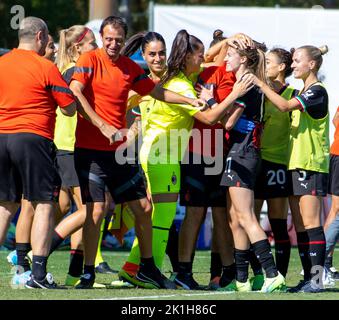 Grimshaw Christy Celebrates  during  AC Milan vs US Sassuolo, Italian football Serie A Women match in Milan, Italy, September 18 2022 Stock Photo