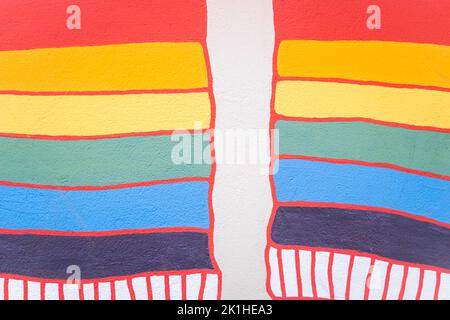 Urban illustration with rainbow colors in stripes, for a lgt background. Stock Photo