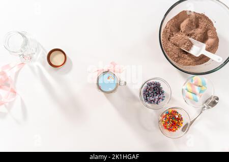 Unicorn hot chocolate mix Stock Photo