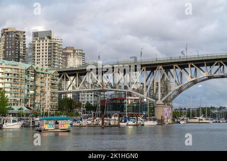 Granville Ferry traveling towards Burrard Bridge in Vancouver, Canada. Stock Photo