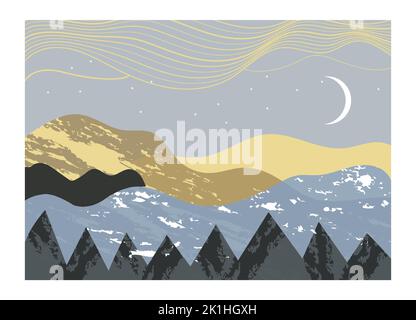 Minimalistic mountain background Stock Vector