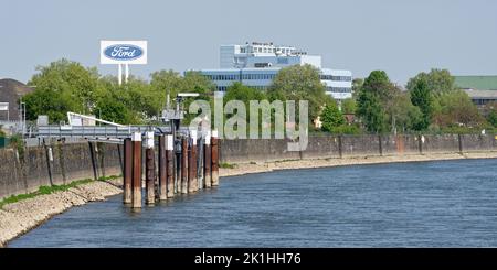 Cologne, Germany - May 03, 2022: the ford motor company on the rhine in cologne