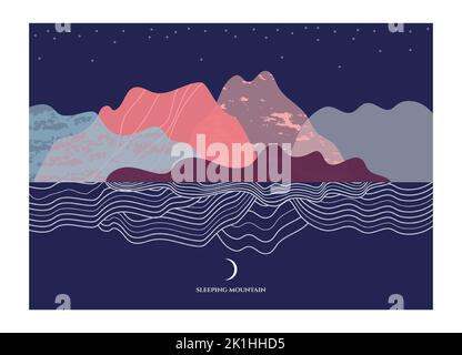 Minimalistic mountain background Stock Vector