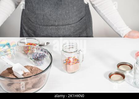 Unicorn hot chocolate mix Stock Photo