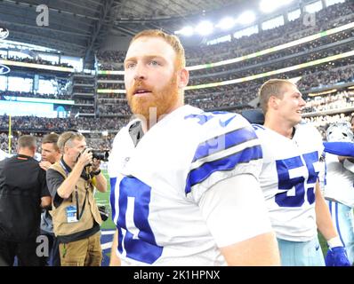 Arlington, United States. 18th Sep, 2022. Dallas Cowboys quarterback Cooper Rush walks off the field after beating the Cincinnati Bengals 20-17 in their NFL game at AT&T Stadium in Arlington, Texas on Sunday, September 18, 2022 Photo by Ian Halperin/UPI Credit: UPI/Alamy Live News Stock Photo