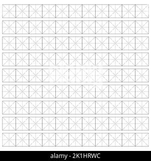 Workbook for writing hieroglyphs. Lined paper for printing. Geometric pattern for school. Realistic lined paper. Simulator for writing Chinese Stock Vector