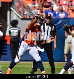 Denver Broncos guard Dalton Risner (66) looks on against the Houston Texans  during an NFL football game Sunday, Sept. 18, 2022, in Denver. (AP  Photo/Jack Dempsey Stock Photo - Alamy