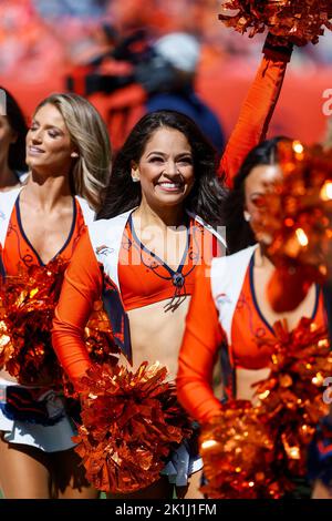 The Denver Broncos cheerleaders perform during the first half of an NFL  football game against the Indianapolis Colts, Thursday, Oct. 6, 2022, in  Denver. (AP Photo/David Zalubowski Stock Photo - Alamy