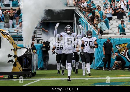 Jacksonville Jaguars safety Andre Cisco (5) warms up before an NFL football  game against the Tennessee Titans, Saturday, Jan. 7, 2023, in Jacksonville,  Fla. (AP Photo/John Raoux Stock Photo - Alamy