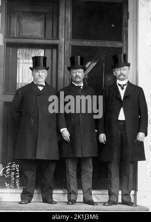 Ex-President Grover Cleveland, President Theodore Roosevelt, and David ...