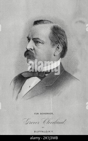 A portrait of US president Grover Cleveland, who was the 22nd and 24th president (and he is the only one to have won two non-consecutive mandate). The image is from when he was euning for election as Governor of Buffalo, New York.