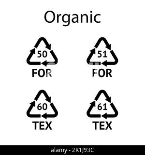 Organic Recycling codes. Recycling symbol on an isolated background. Mobius strip. Special icon for sorting and recycling. Secondary use. Vector illus Stock Vector