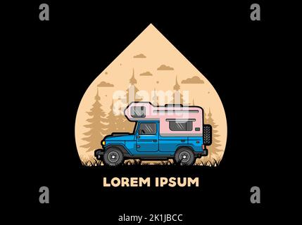 Stocky camper car illustration badge design Stock Vector Image & Art ...