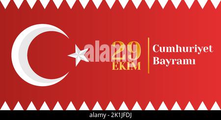 29 ekim cumhuriyet bayrami banner illustration Stock Vector